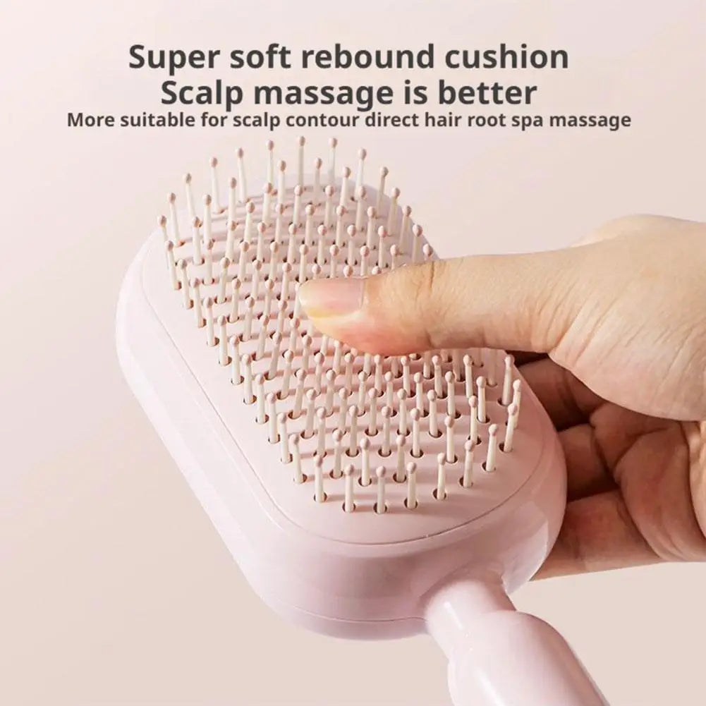 Self Cleaning Hair Comb Retractable Bristles anti Static Wet Dry Dual Use Airbag Massage Brush Barber Styling Tool